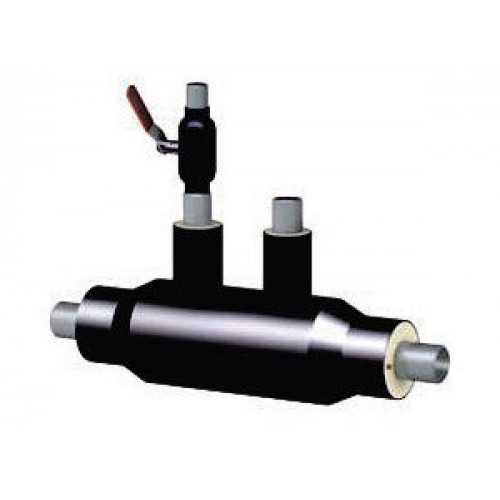 Кран шаровой с воздушником ППУ ОЦ тип 2 Ст3сп LD 25х25х3,2х1900 мм ГОСТ 3262-75