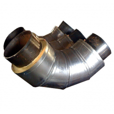 Отвод стальной ППУ ПЭ тип 1 90° Ст3сп 26,8х2,8х125х2,5х46,6 мм ГОСТ 3262-75