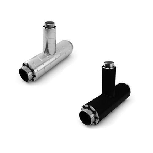 Тройник стальной с шаровым краном воздушника ППУ ПЭ тип 1 Ст20 32х3,5х25х25х541х1160 мм ГОСТ 8732-78